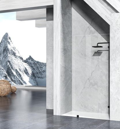 Elegant Furniture & Lighting - Laredo Fixed frameless shower door 35 x 78 Matte Black - SD155-3578MBK veiw 3