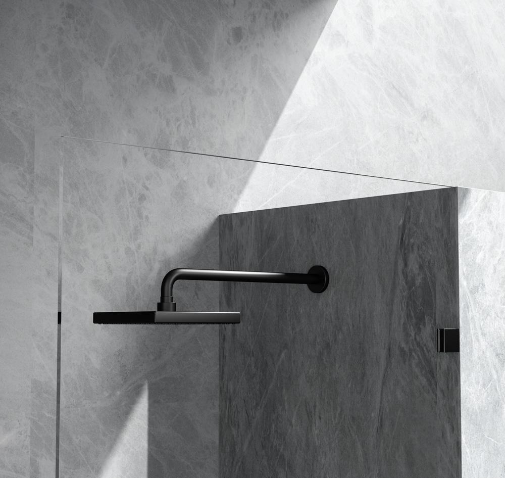 Elegant Furniture & Lighting - Laredo Fixed frameless shower door 35 x 78 Matte Black - SD155-3578MBK veiw 6