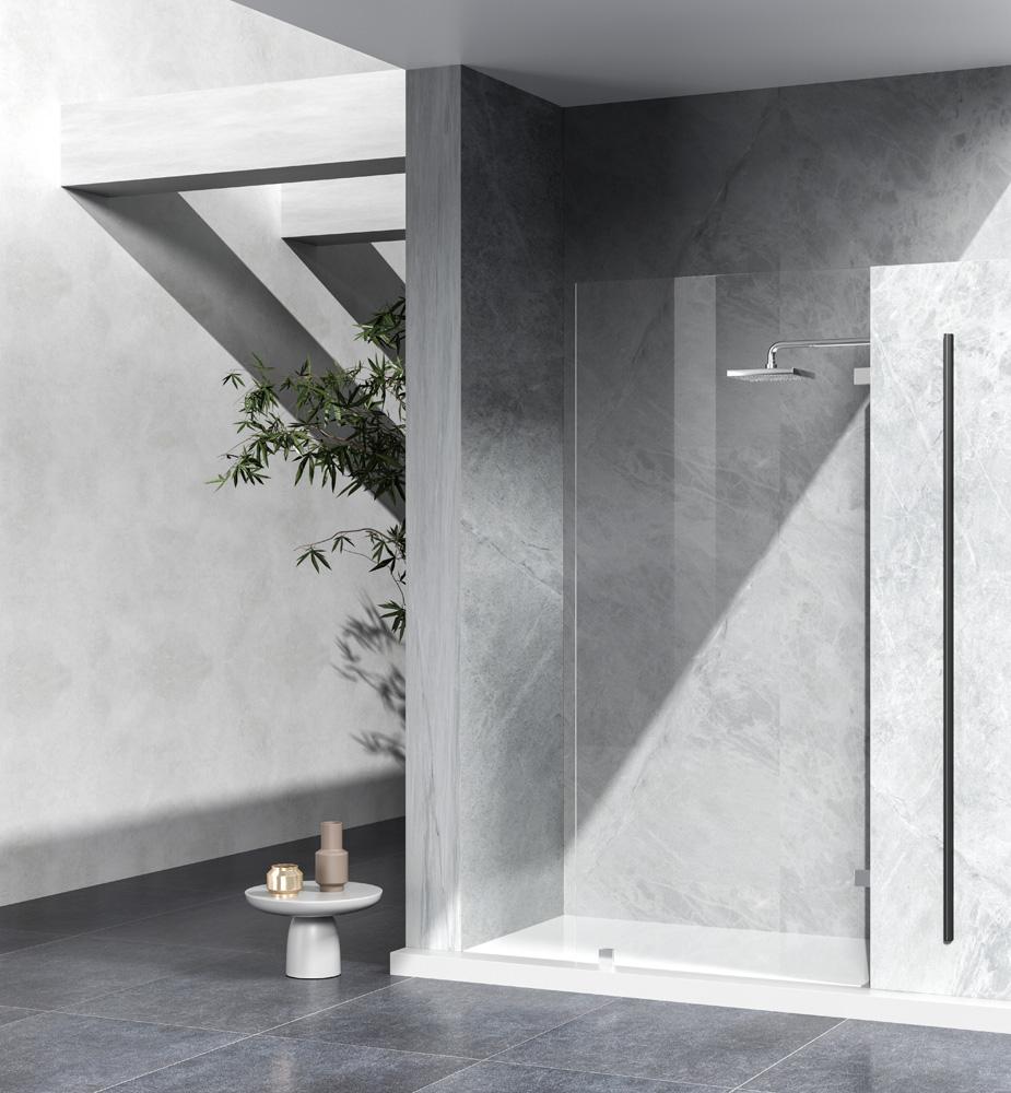 Elegant Furniture & Lighting - Laredo Fixed frameless shower door 35 x 78 Polished Chrome - SD155-3578PCH veiw 2