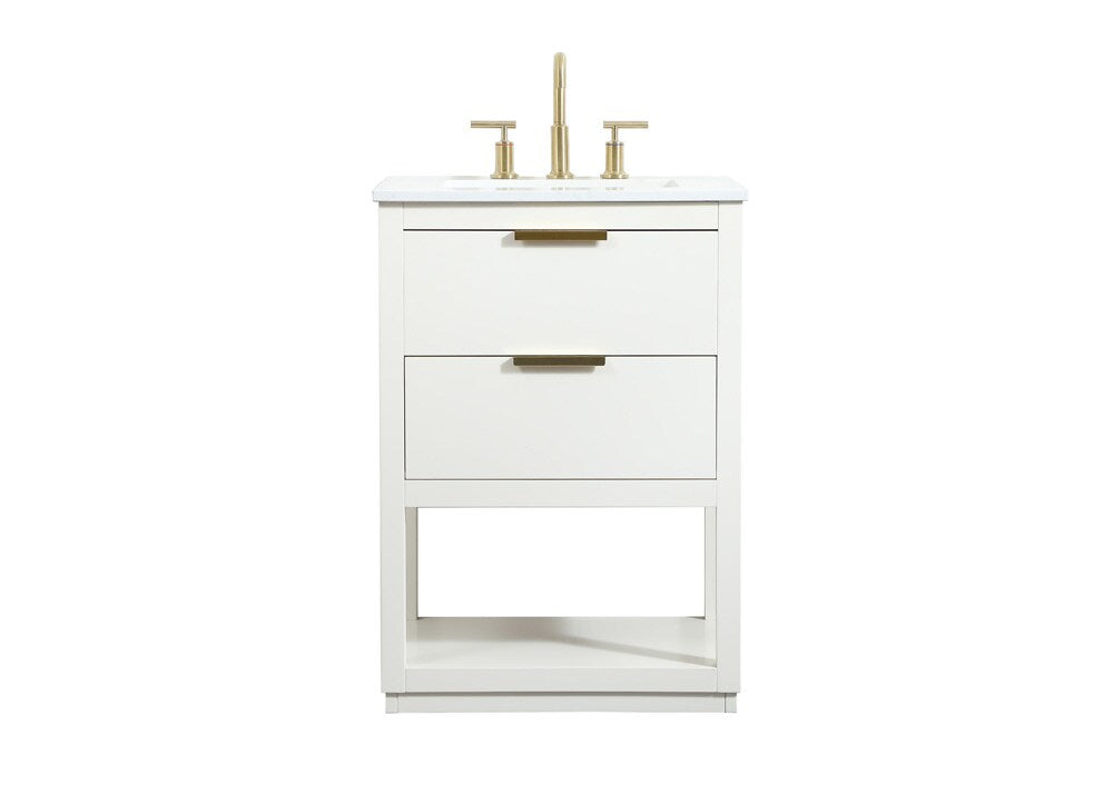 Elegant Furniture & Lighting - Larkin 24 inch Single bathroom vanity in white - VF19224WH veiw 1