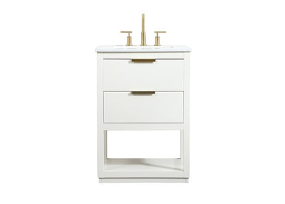 Elegant Furniture & Lighting - Larkin 24 inch Single bathroom vanity in white - VF19224WH veiw 1