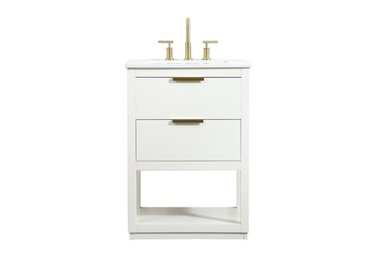 Elegant Furniture & Lighting - Larkin 24 inch Single bathroom vanity in white - VF19224WH veiw 1