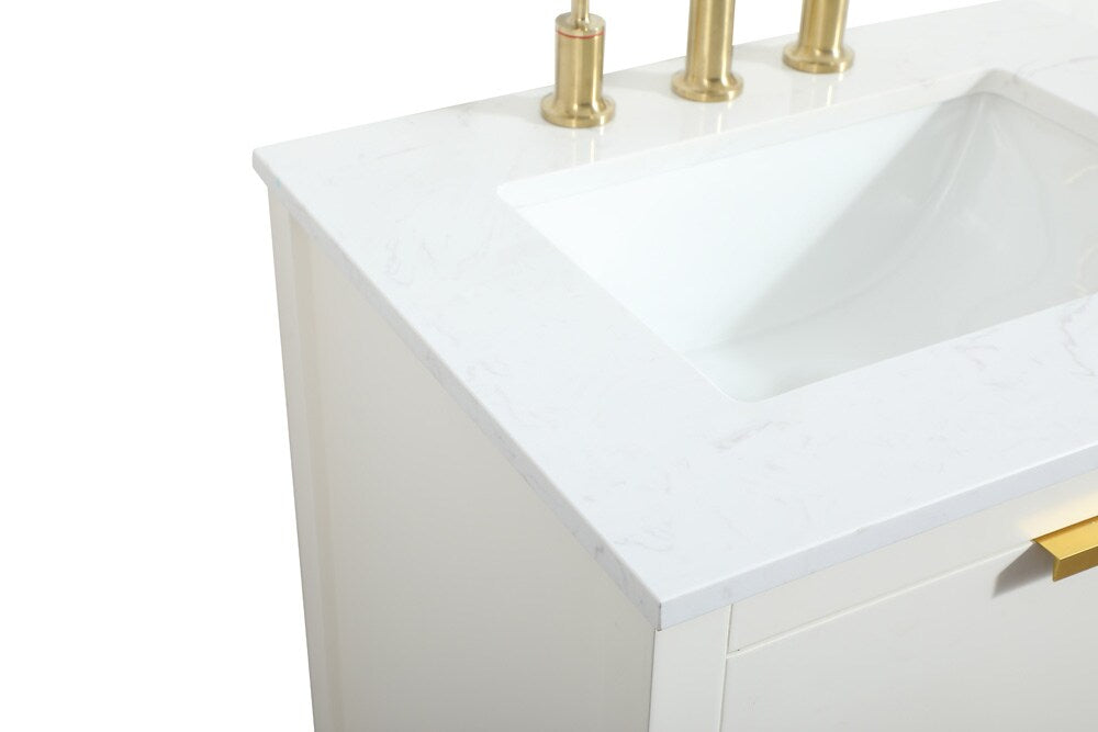 Elegant Furniture & Lighting - Larkin 24 inch Single bathroom vanity in white - VF19224WH veiw 4