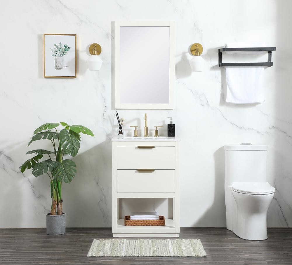 Elegant Furniture & Lighting - Larkin 24 inch Single bathroom vanity in white - VF19224WH veiw 11