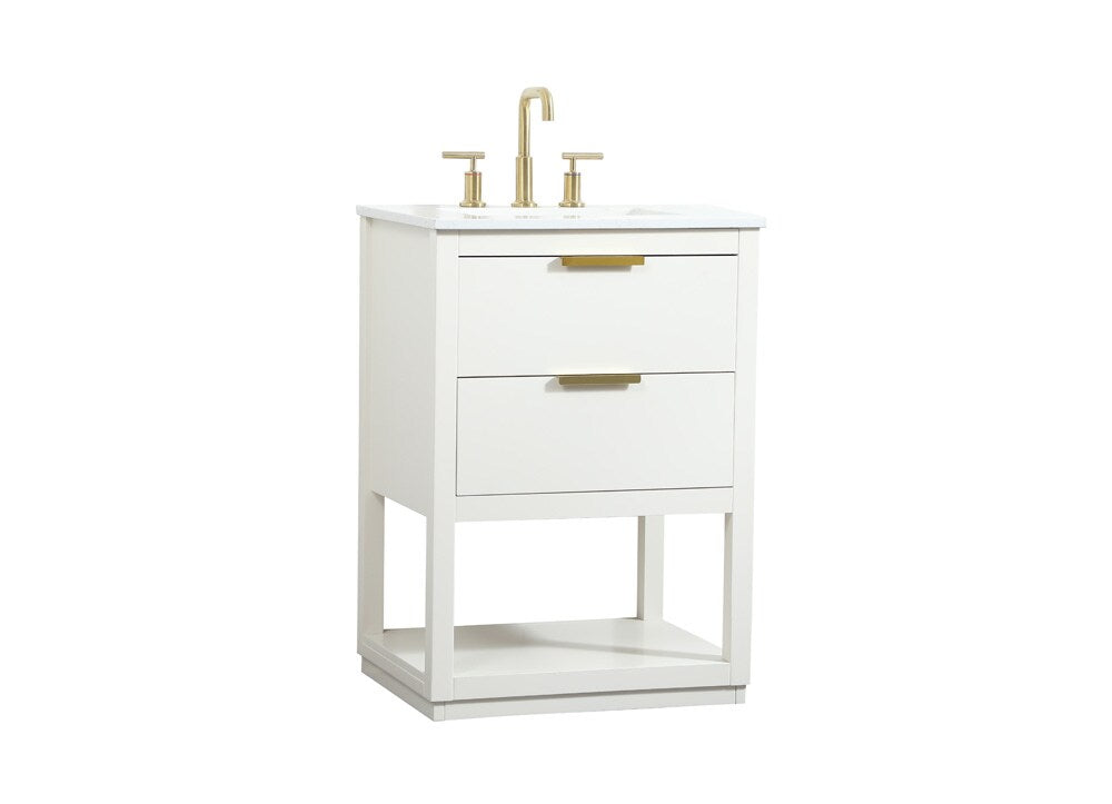 Elegant Furniture & Lighting - Larkin 24 inch Single bathroom vanity in white - VF19224WH veiw 14