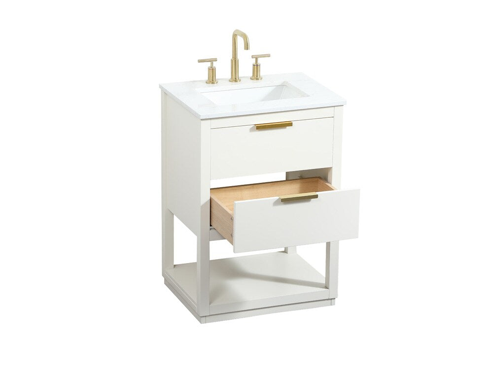 Elegant Furniture & Lighting - Larkin 24 inch Single bathroom vanity in white - VF19224WH veiw 16