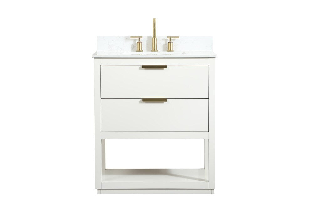 Elegant Furniture & Lighting - Larkin 30 inch Single bathroom vanity in white with backsplash - VF19230WH-BS veiw 1