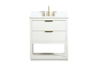 Elegant Furniture & Lighting - Larkin 30 inch Single bathroom vanity in white with backsplash - VF19230WH-BS veiw 1