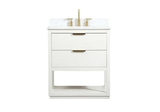 Elegant Furniture & Lighting - Larkin 30 inch Single bathroom vanity in white with backsplash - VF19230WH-BS veiw 1