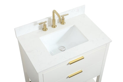 Elegant Furniture & Lighting - Larkin 30 inch Single bathroom vanity in white with backsplash - VF19230WH-BS veiw 3