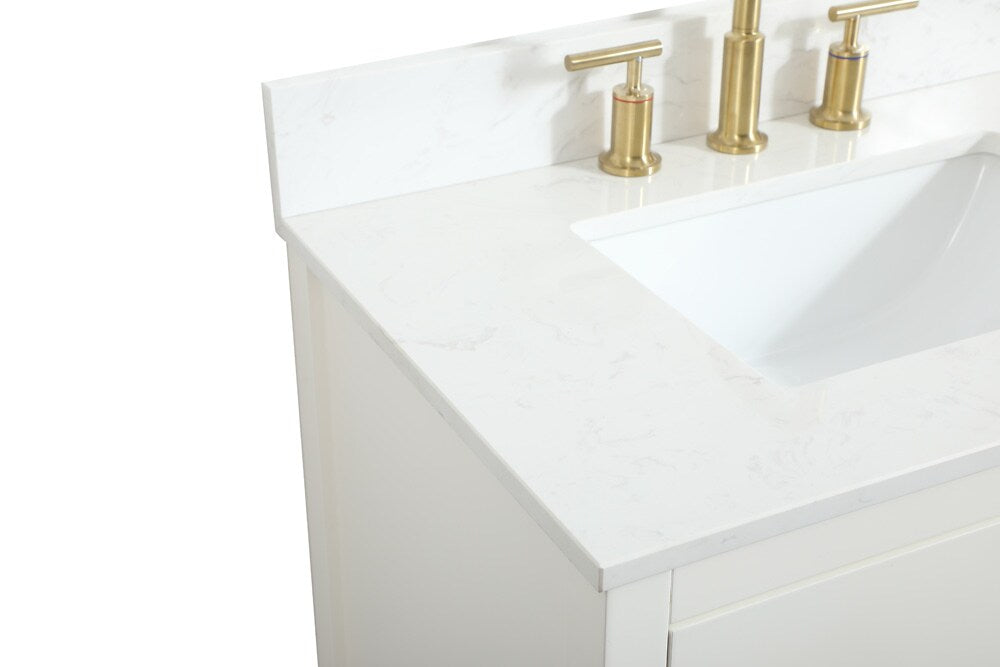 Elegant Furniture & Lighting - Larkin 30 inch Single bathroom vanity in white with backsplash - VF19230WH-BS veiw 4