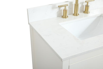 Elegant Furniture & Lighting - Larkin 30 inch Single bathroom vanity in white with backsplash - VF19230WH-BS veiw 4