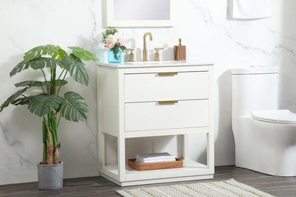 Elegant Furniture & Lighting - Larkin 30 inch Single bathroom vanity in white with backsplash - VF19230WH-BS veiw 9