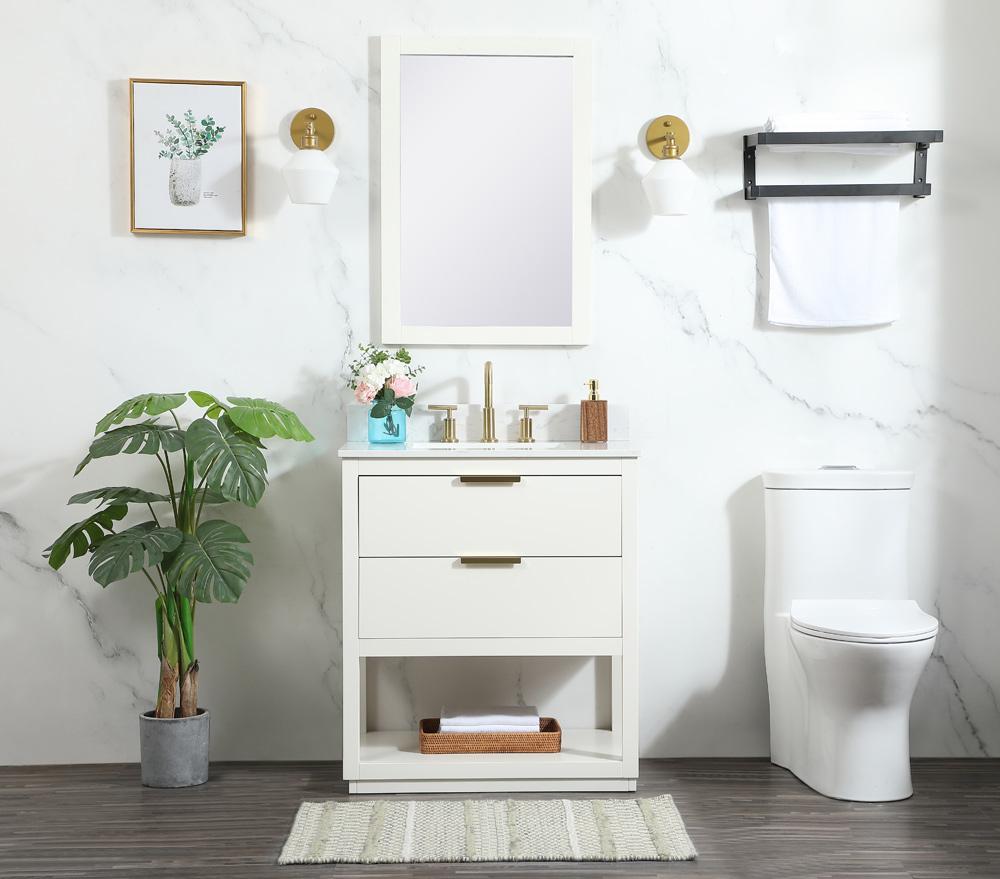 Elegant Furniture & Lighting - Larkin 30 inch Single bathroom vanity in white with backsplash - VF19230WH-BS veiw 11