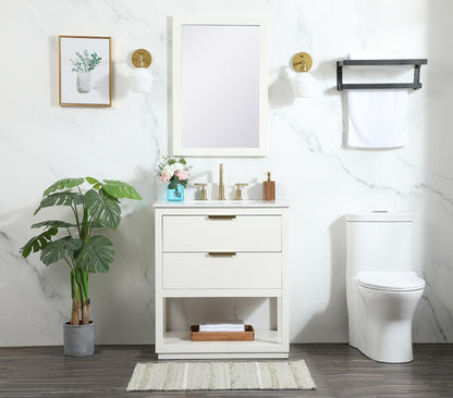 Elegant Furniture & Lighting - Larkin 30 inch Single bathroom vanity in white with backsplash - VF19230WH-BS veiw 11