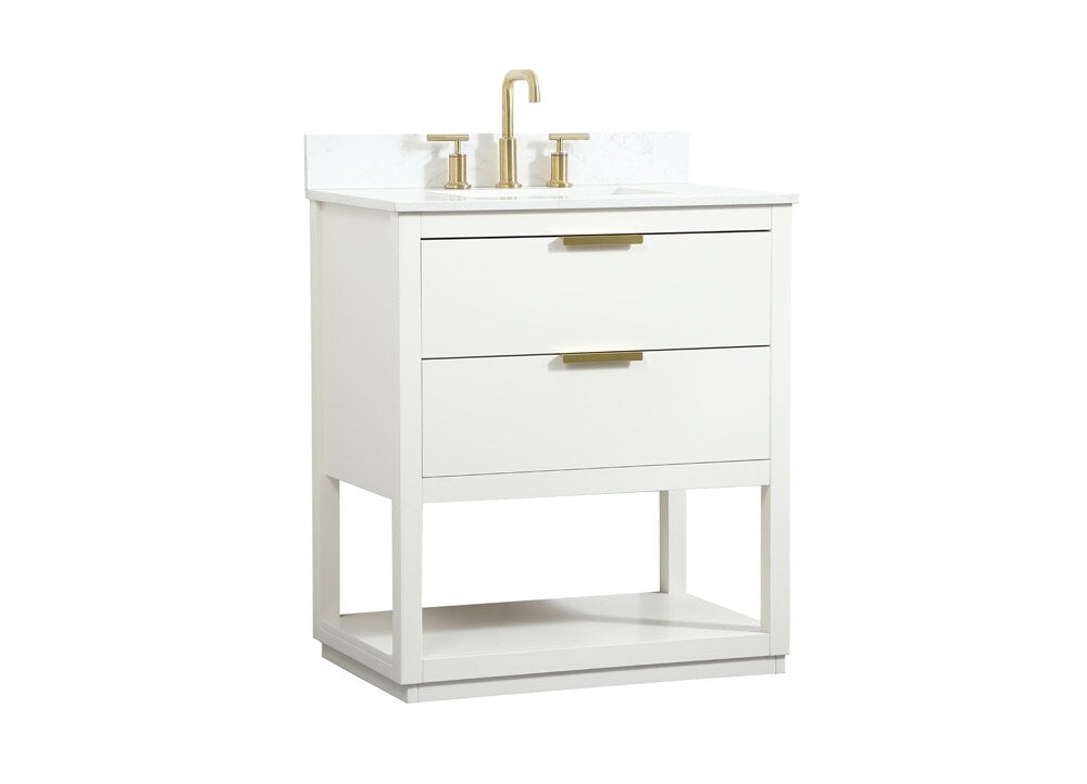 Elegant Furniture & Lighting - Larkin 30 inch Single bathroom vanity in white with backsplash - VF19230WH-BS veiw 14