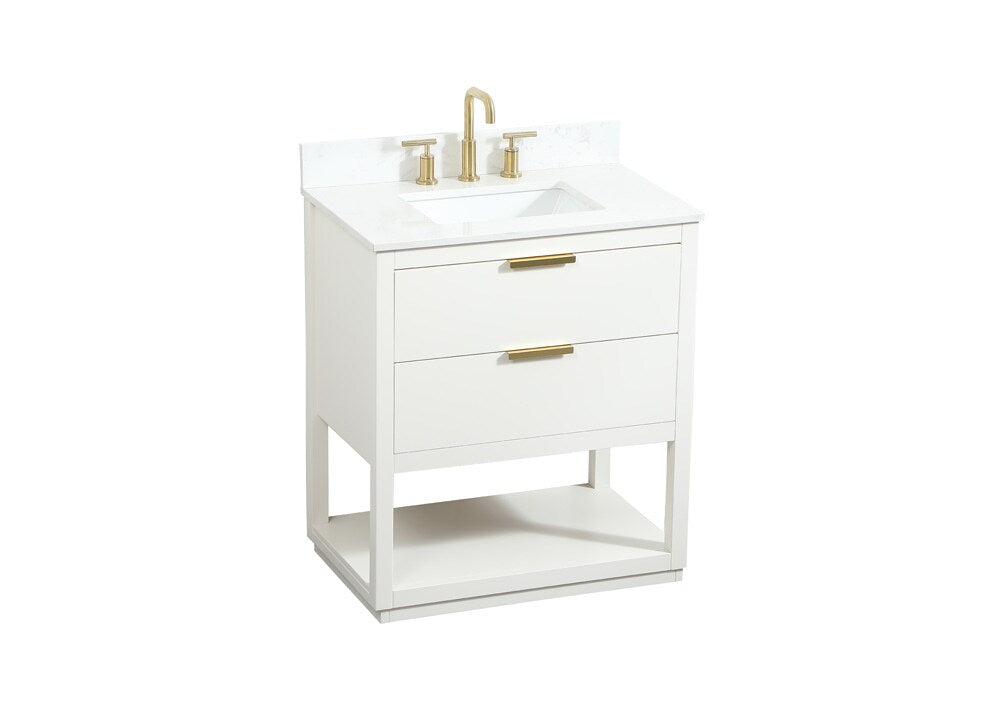 Elegant Furniture & Lighting - Larkin 30 inch Single bathroom vanity in white with backsplash - VF19230WH-BS veiw 15