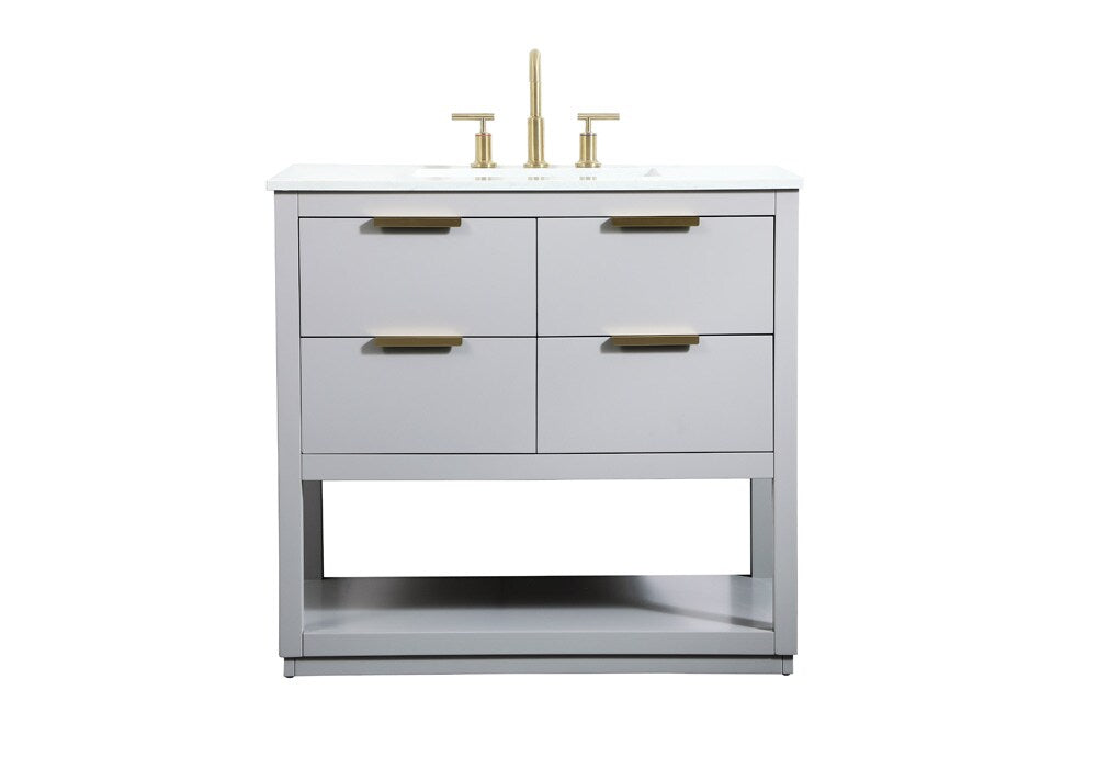Elegant Furniture & Lighting - Larkin 36 inch Single bathroom vanity in grey - VF19236GR veiw 1