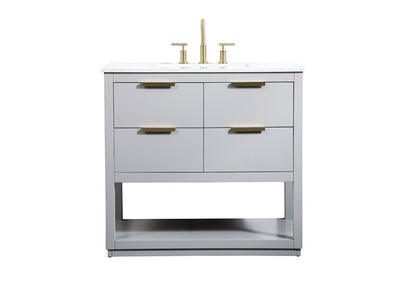 Elegant Furniture & Lighting - Larkin 36 inch Single bathroom vanity in grey - VF19236GR veiw 1