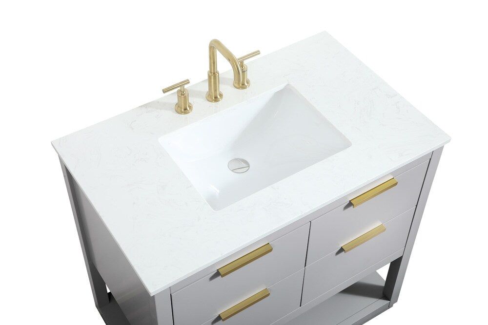 Elegant Furniture & Lighting - Larkin 36 inch Single bathroom vanity in grey - VF19236GR veiw 3