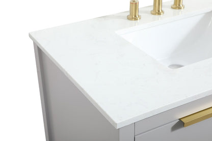 Elegant Furniture & Lighting - Larkin 36 inch Single bathroom vanity in grey - VF19236GR veiw 4