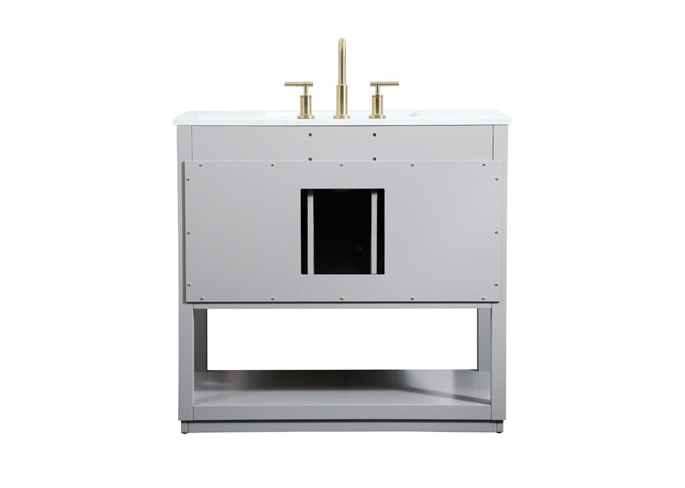 Elegant Furniture & Lighting - Larkin 36 inch Single bathroom vanity in grey - VF19236GR veiw 8