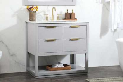 Elegant Furniture & Lighting - Larkin 36 inch Single bathroom vanity in grey - VF19236GR veiw 9