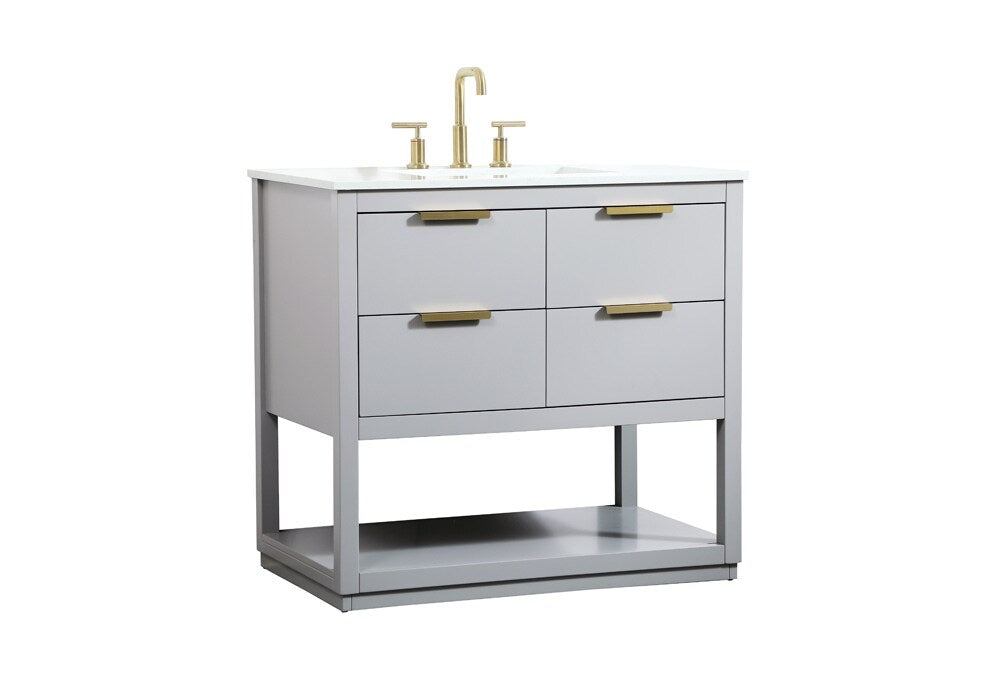 Elegant Furniture & Lighting - Larkin 36 inch Single bathroom vanity in grey - VF19236GR veiw 14