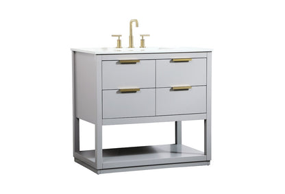 Elegant Furniture & Lighting - Larkin 36 inch Single bathroom vanity in grey - VF19236GR veiw 14