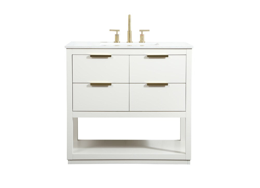 Elegant Furniture & Lighting - Larkin 36 inch Single bathroom vanity in white - VF19236WH veiw 1