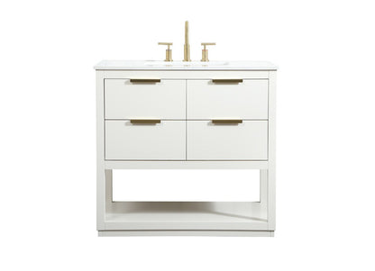 Elegant Furniture & Lighting - Larkin 36 inch Single bathroom vanity in white - VF19236WH veiw 1