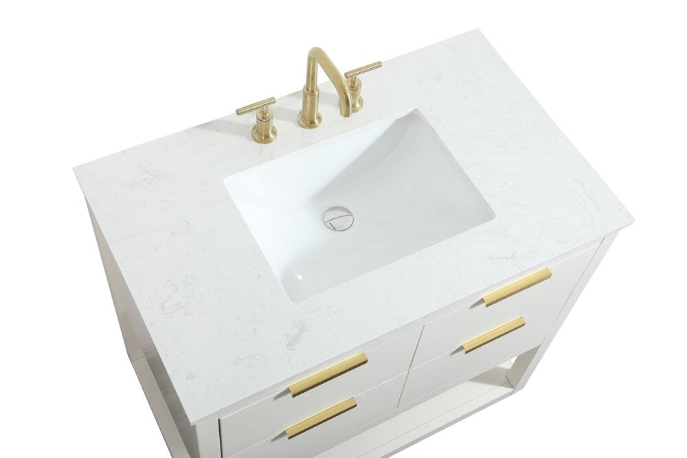 Elegant Furniture & Lighting - Larkin 36 inch Single bathroom vanity in white - VF19236WH veiw 3