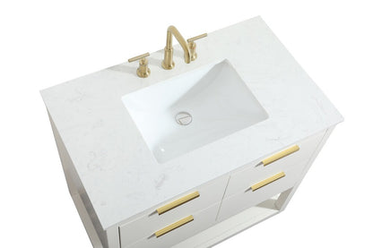 Elegant Furniture & Lighting - Larkin 36 inch Single bathroom vanity in white - VF19236WH veiw 3