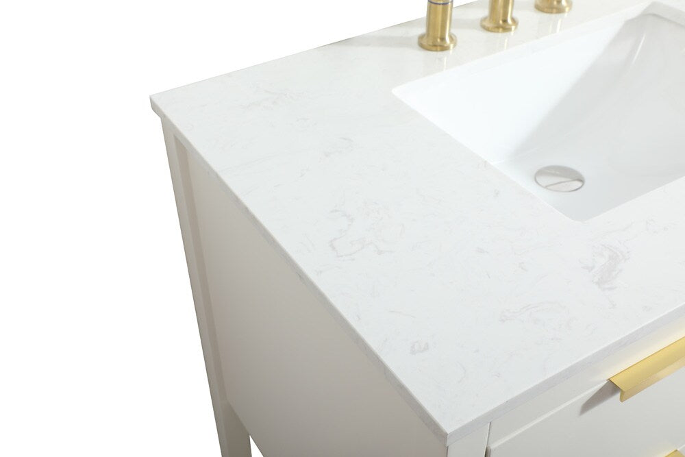 Elegant Furniture & Lighting - Larkin 36 inch Single bathroom vanity in white - VF19236WH veiw 4