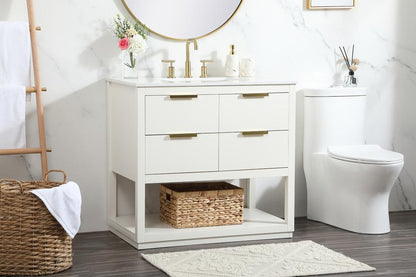 Elegant Furniture & Lighting - Larkin 36 inch Single bathroom vanity in white - VF19236WH veiw 9