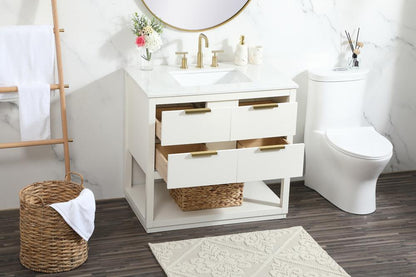 Elegant Furniture & Lighting - Larkin 36 inch Single bathroom vanity in white - VF19236WH veiw 10