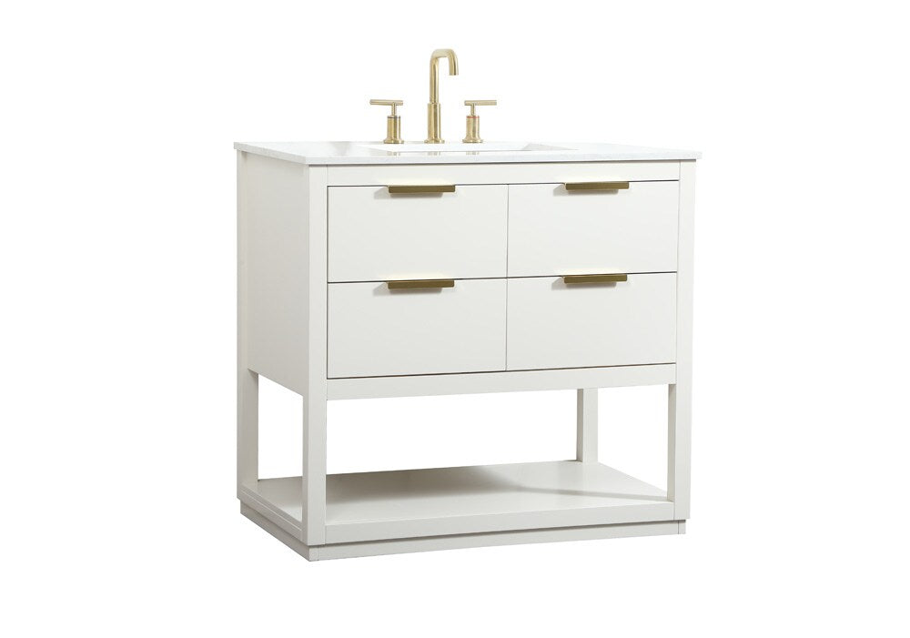 Elegant Furniture & Lighting - Larkin 36 inch Single bathroom vanity in white - VF19236WH veiw 14