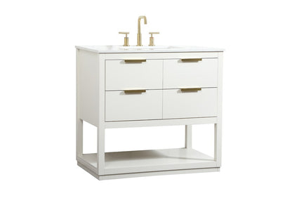 Elegant Furniture & Lighting - Larkin 36 inch Single bathroom vanity in white - VF19236WH veiw 14