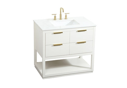 Elegant Furniture & Lighting - Larkin 36 inch Single bathroom vanity in white - VF19236WH veiw 15