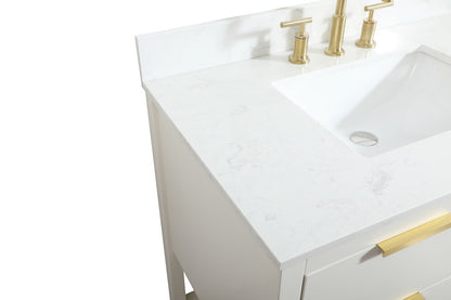 Elegant Furniture & Lighting - Larkin 36 inch Single bathroom vanity in white with backsplash - VF19236WH-BS veiw 4