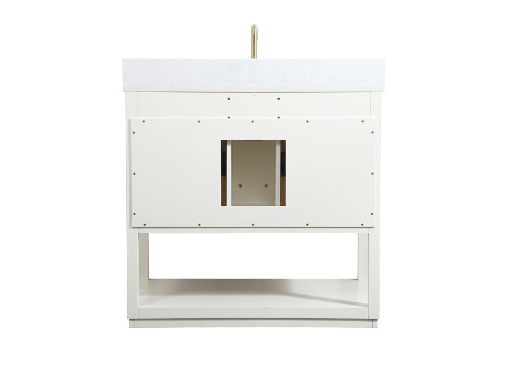 Elegant Furniture & Lighting - Larkin 36 inch Single bathroom vanity in white with backsplash - VF19236WH-BS veiw 8