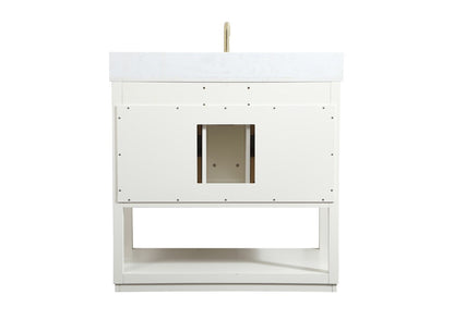 Elegant Furniture & Lighting - Larkin 36 inch Single bathroom vanity in white with backsplash - VF19236WH-BS veiw 8