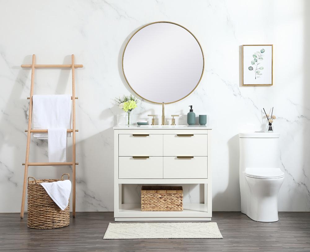 Elegant Furniture & Lighting - Larkin 36 inch Single bathroom vanity in white with backsplash - VF19236WH-BS veiw 11