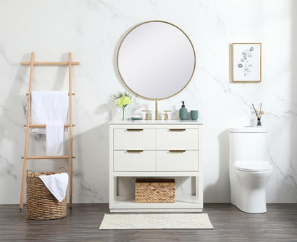 Elegant Furniture & Lighting - Larkin 36 inch Single bathroom vanity in white with backsplash - VF19236WH-BS veiw 11