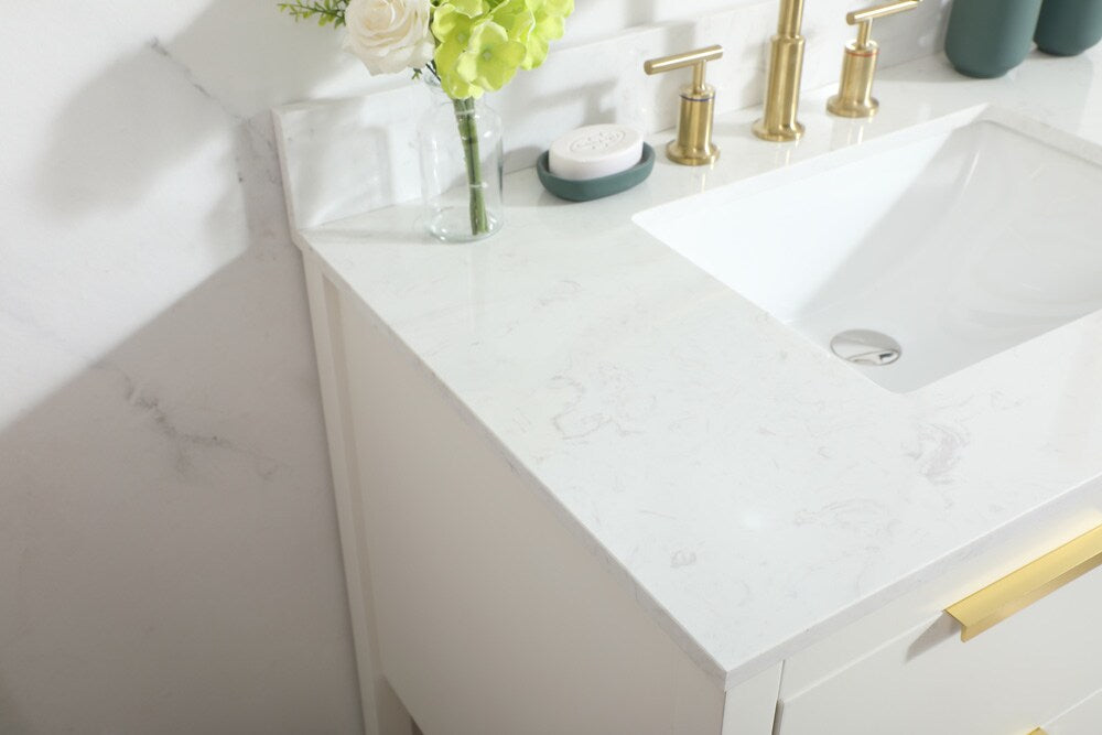 Elegant Furniture & Lighting - Larkin 36 inch Single bathroom vanity in white with backsplash - VF19236WH-BS veiw 12