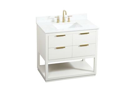 Elegant Furniture & Lighting - Larkin 36 inch Single bathroom vanity in white with backsplash - VF19236WH-BS veiw 15