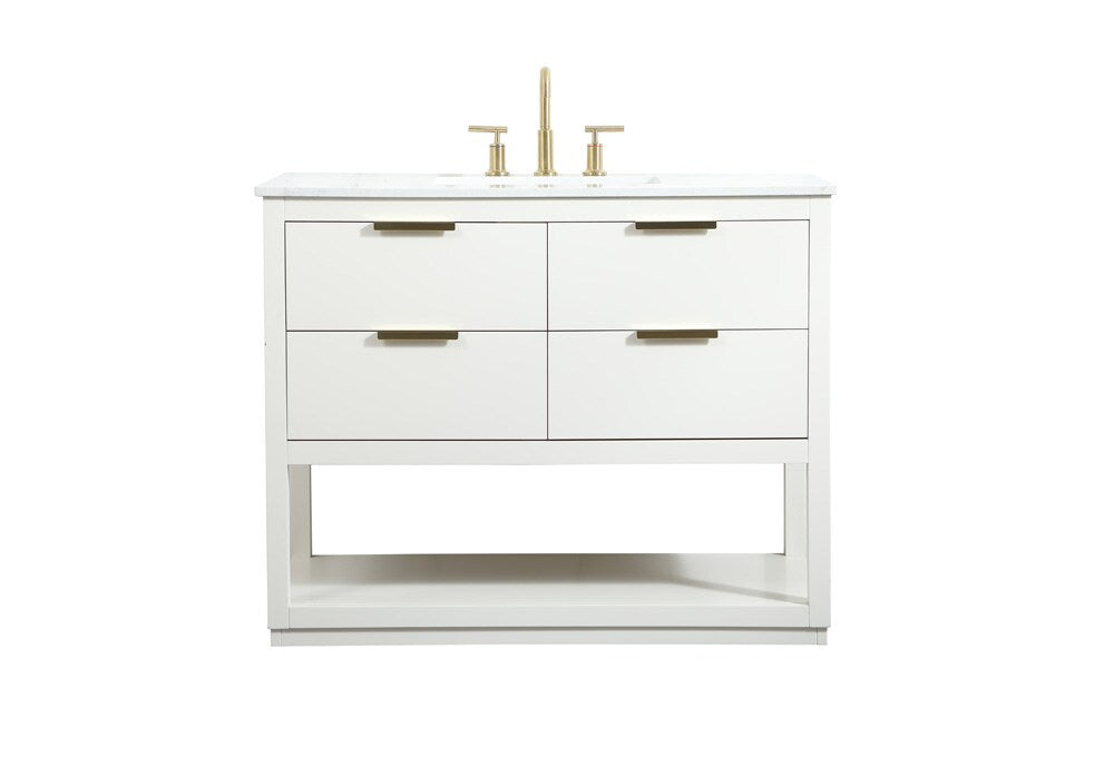 Elegant Furniture & Lighting - Larkin 42 inch Single bathroom vanity in white - VF19242WH veiw 1