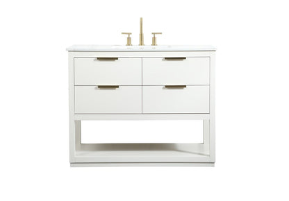 Elegant Furniture & Lighting - Larkin 42 inch Single bathroom vanity in white - VF19242WH veiw 1