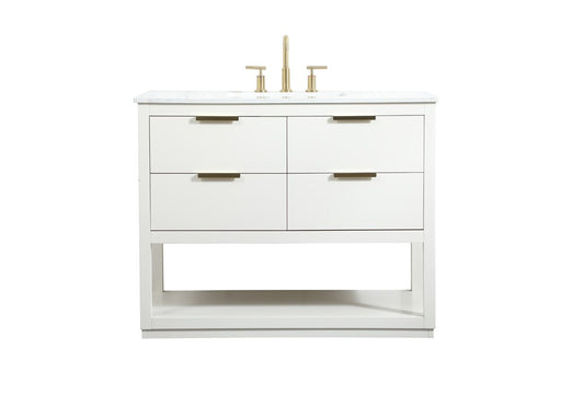 Elegant Furniture & Lighting - Larkin 42 inch Single bathroom vanity in white - VF19242WH veiw 1