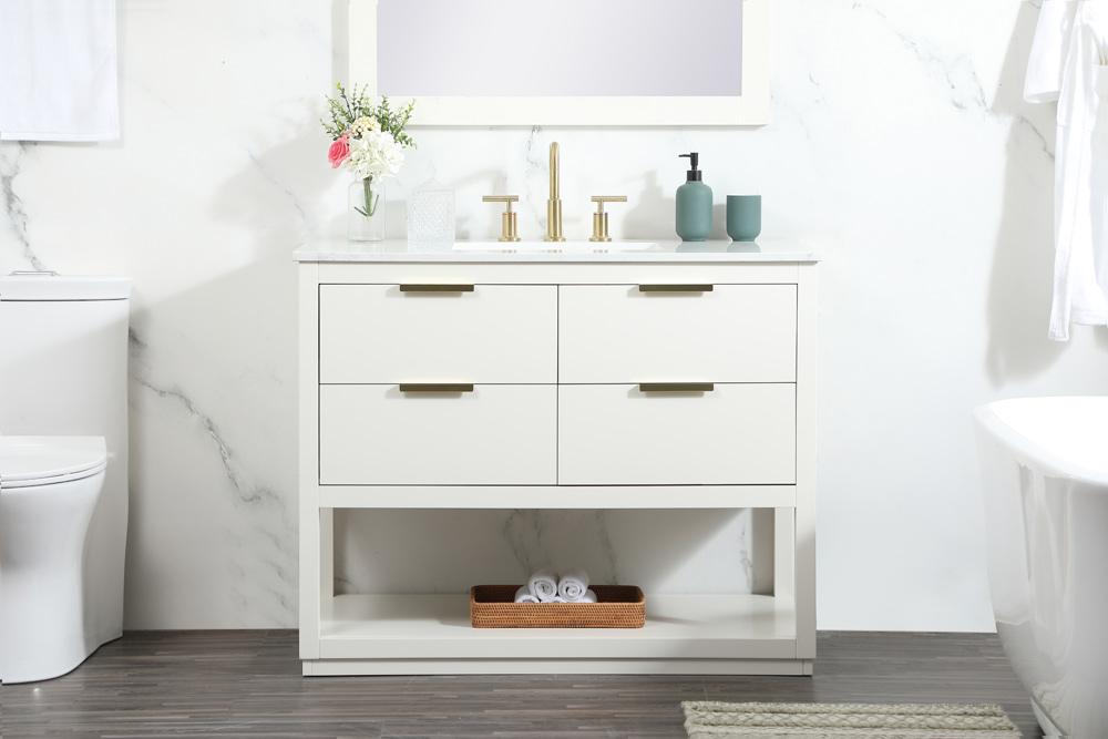 Elegant Furniture & Lighting - Larkin 42 inch Single bathroom vanity in white - VF19242WH veiw 2